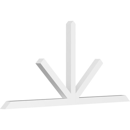 Ekena Millwork Saratoga Architectural Grade PVC Gable Bracket, 108"W x 49 1/2"H x 4"D x 4"F, 11/12 Pitch GBP108X50X0404SAR00